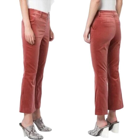 Frame Denim High Waist Velvet O-Ring Zip Flare Pant 0 Spice - Picture 4 of 16